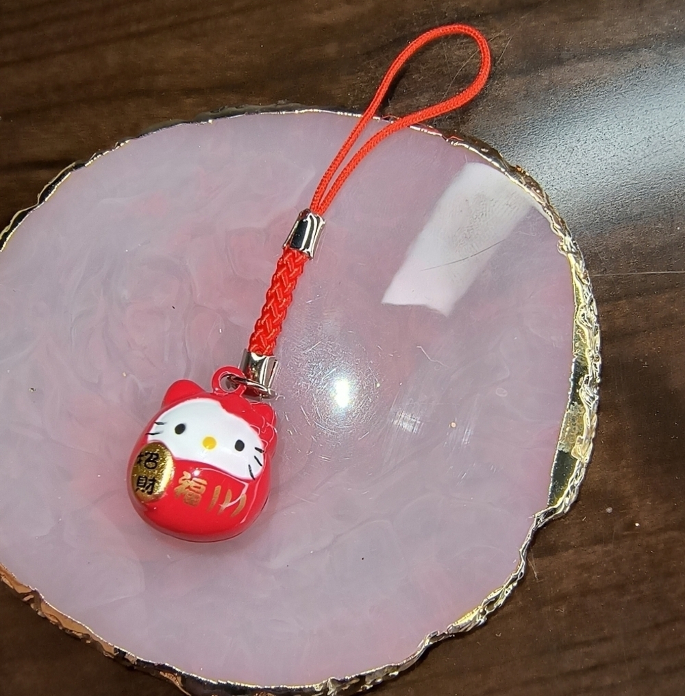Women’s Jewelry Cute Red, White, Black,and Gold Hello Kitty Charm Keychain
